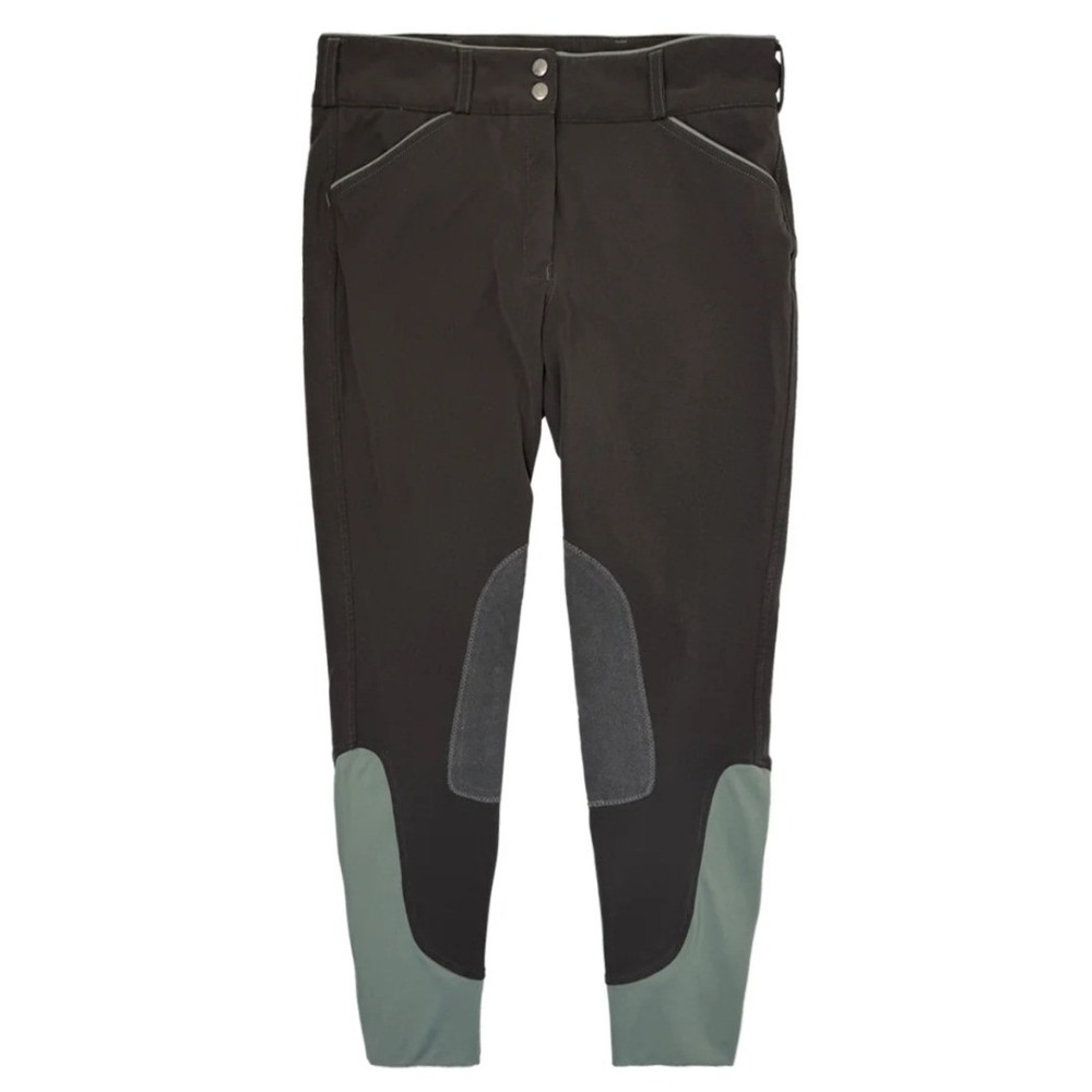 Dover Saddlery Wellesley Classic Breeches 28 Grey Green Excellent Knee Patch